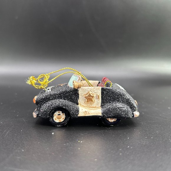Old School Police Car Open Top Christmas Tree Ornament Holiday Decoration - Picture 2 of 10